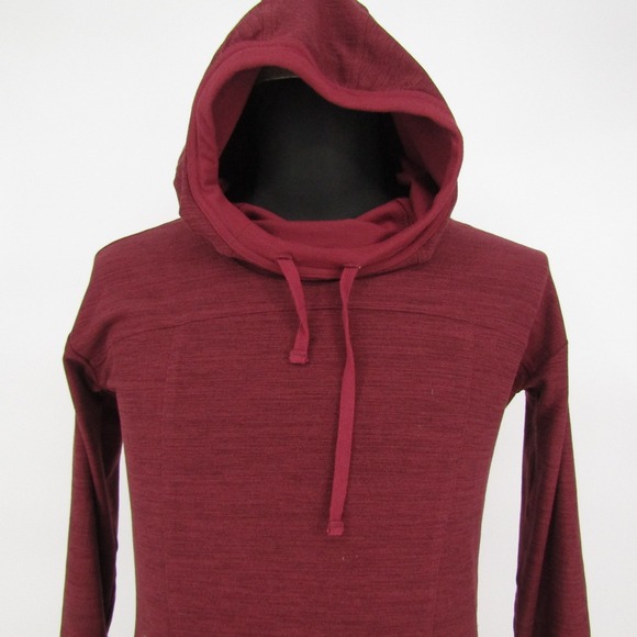 Toad&Co Maroon Red Hoodie Sweatshirt Dress Long Sleeve Drawstring Women XS - Picture 1 of 8